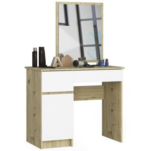 Kosmetický stolek se zrcadlem P-2/SL dub artisan/bílý  levý