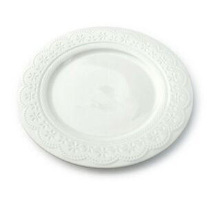 Mělký talíř KORONKA 26 cm bílý