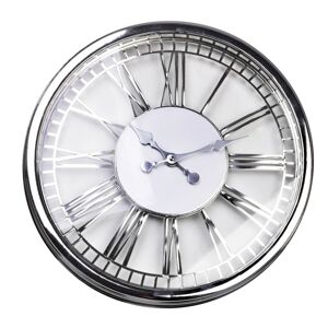 Prolamované hodiny Zegar 50,5x4,5cm stříbrné