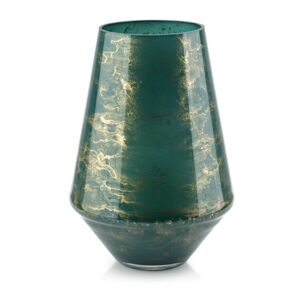 Sklenená dekoratívna váza CRISTIE DIAMENT 27 cm imitácia zeleného mramoru