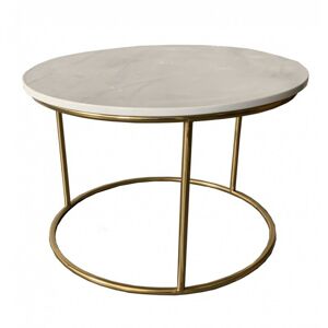 Konferenční stolek Aida 60 cm bílý mramor lesklý