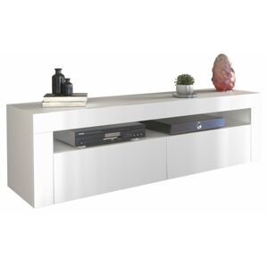 Televízny stolík DEKO 2D 160 cm biely lesklý