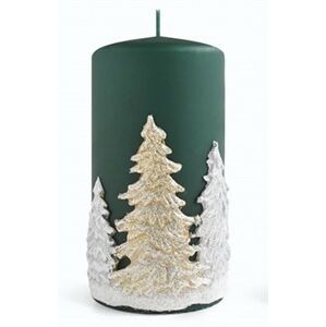 Dekorativní svíčka Winter Trees I zelená