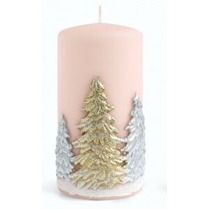 Dekorativní svíčka Winter Trees III růžová