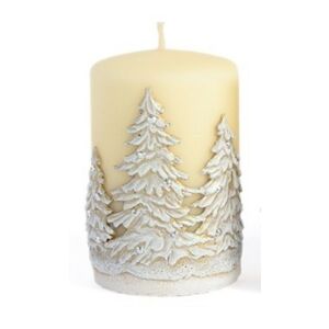 Dekorativní svíčka Winter Trees III krémová