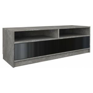 TV stolík KARO 120 cm betón/lesklá čierna