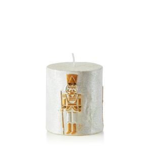 Malá svíčka Figur 8 cm bílá/zlatá