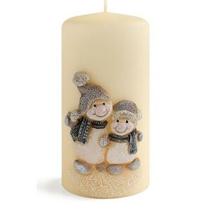 Malá svíčka Snowman 10 cm krémová