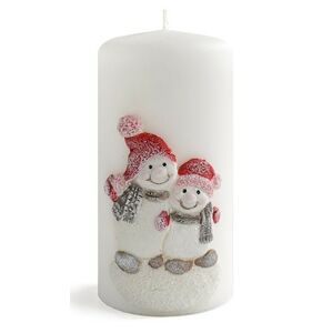 Střední svíčka Snowman 14 cm bílá