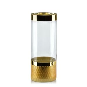 Skleněná váza Serenite 25 cm čirá/zlatá