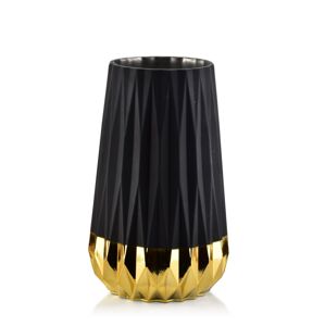 Skleněná váza Serenite 20,5 cm černá/zlatá