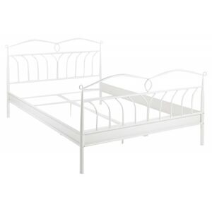 Kovová postel Line 140x200 dvoulůžko - bílé