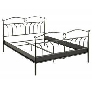 Kovová postel Line 140x200 dvoulůžko - černé