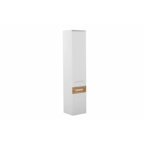 Kúpeľňová závesná skrinka vysoká Galaxy 800 2D/1S alpská biela/dub votan