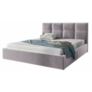 Čalouněná postel Ksavier 140x200 dvoulůžko - světle fialová