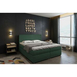 Kontinentální velurová postel Lisa 160x200 cm zelená