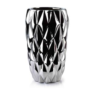 Keramická váza BASILE 24,5 cm stříbrná