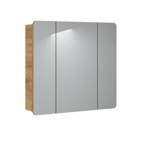 Závěsná koupelnová skříňka se zrcadlem Aruba 843 3D dub craft zlatý