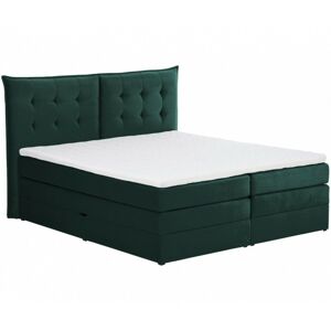 Čalouněná postel boxspring Fendy 180x200 lahvově zelená