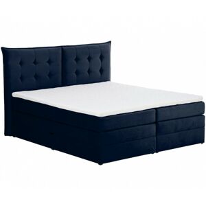 Čalouněná postel boxspring Fendy 180x200 cm tmavě modrá