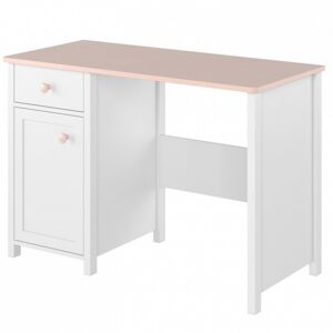Psací stůl Lunna 110 cm bílý/růžový