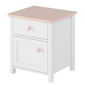 Nočný stolík Lunna biely/ružový