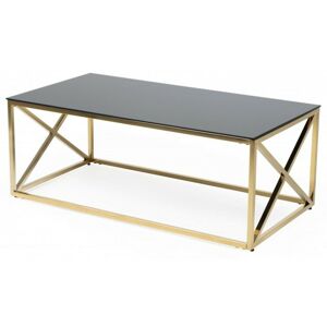 Skleněný konferenční stolek Sophia 120 cm zlatý/kouřové sklo