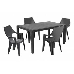 Súprava stôl + štyri stoličky Melody Dante high sivá