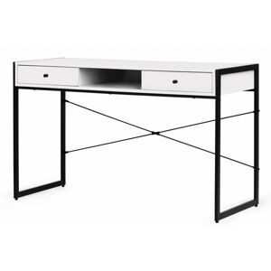 Písací stôl Baston 123 cm biely - čierny rám