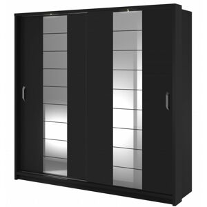 Šatní skříň Arti s LED osvětlením černá