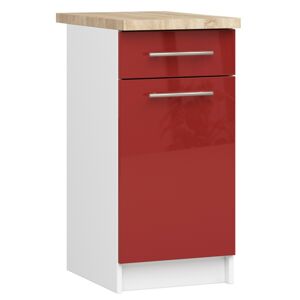 Kuchyňská skříňka Olivie S 40 cm 1D 1S bílo-červená