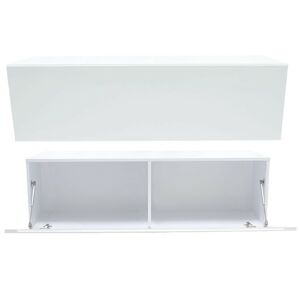 Závěsný TV stolek VIDA 3 140 cm bílý lesk