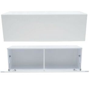 Závěsný TV stolek VIDA 2 120 cm bílý lesk