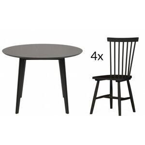 Jídelní stůl Roxby + 4 jídelní židle Edgardo černé