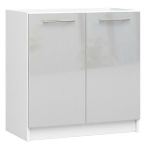 Kuchyňská skříňka pod dřez Olivie S 80 cm bílá/metalický lesk