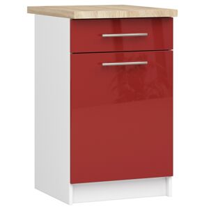Kuchyňská skříňka Olivie S 50 cm 1D 1S bílo-červená