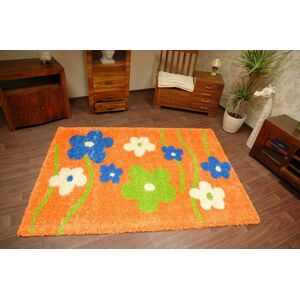 Detský koberec Pretty Flowers oranžový