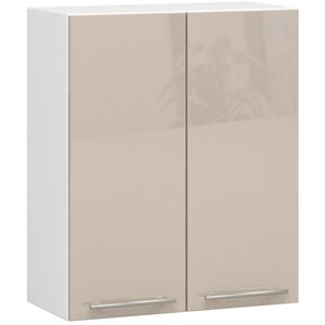 Závěsná kuchyňská skříňka Olivie W 60 cm bílá/cappuccino lesk