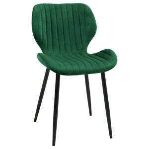 Sametová čalouněná prošívaná židle Apas zelená