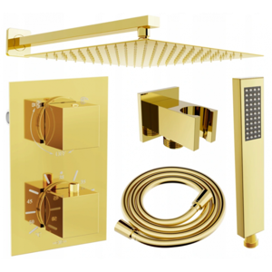 Sprchový set podomietkový MEXEN CUBE DR02 30 cm zlatý