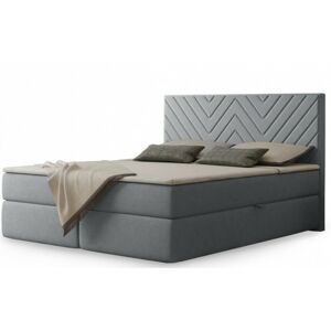Kontinentální velurová postel Belini 160x200 cm šedá