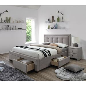 Čalouněná postel Evora 160x200 dvoulůžko - béžové