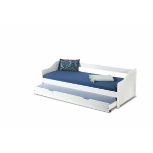 Dřevěná postel s přistýlkou Leonie 90x200 bílá