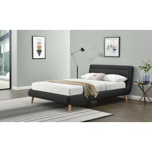 Čalouněná postel Elanda 160x200 dvoulůžko - tmavě šedá