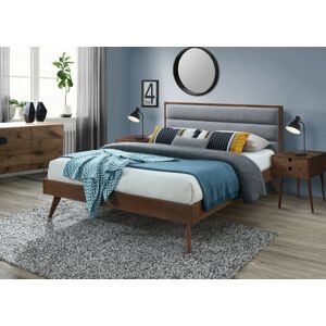 Dřevěná postel Orlando 160x200 dvoulůžko ořech/šedá