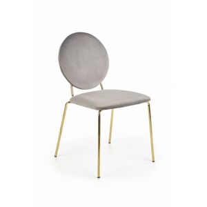 Dizajnová stolička Chair sivá/zlatá