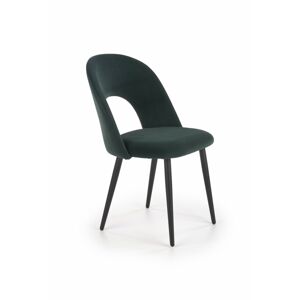 Čalúnená stolička Ilija tmavo zelená / čierna