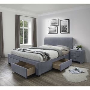 Čalouněná postel Modena 160x200 dvoulůžko - sametově šedá