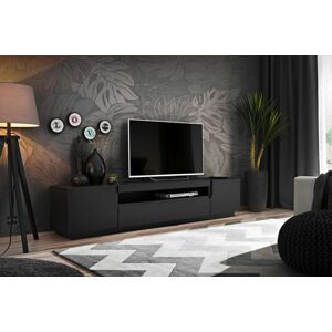 TV stolík Geston 200 cm čierny mat
