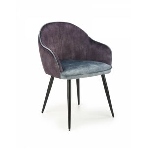 Dizajnová stolička Cronna tmavosivá/modrá